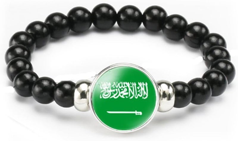 vmcoatdu National Flag Bracelet Elastic Rope Beaded Bracelet Support Your Country Travel Souvenir Gifts for Men Women - Image 1